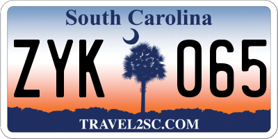 SC license plate ZYK065