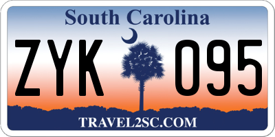 SC license plate ZYK095