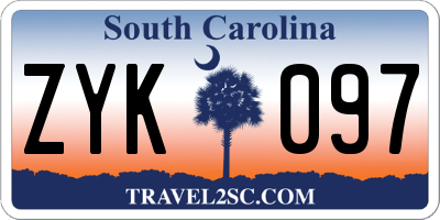 SC license plate ZYK097