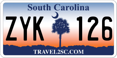 SC license plate ZYK126