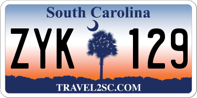 SC license plate ZYK129