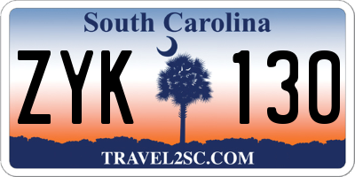 SC license plate ZYK130
