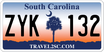 SC license plate ZYK132