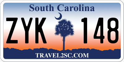 SC license plate ZYK148