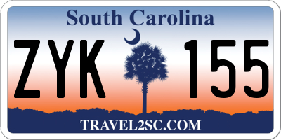 SC license plate ZYK155