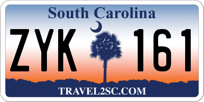 SC license plate ZYK161