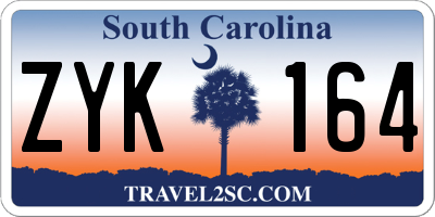 SC license plate ZYK164