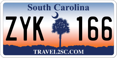 SC license plate ZYK166