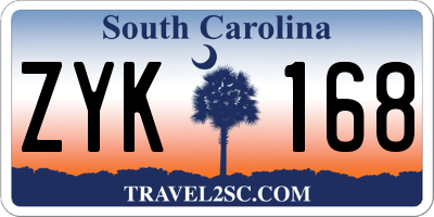 SC license plate ZYK168