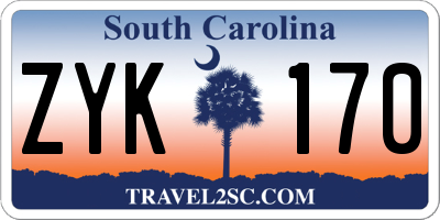 SC license plate ZYK170