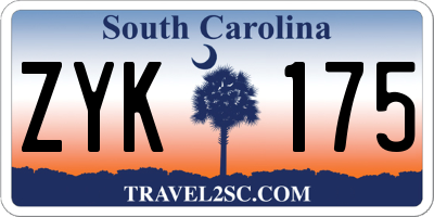 SC license plate ZYK175