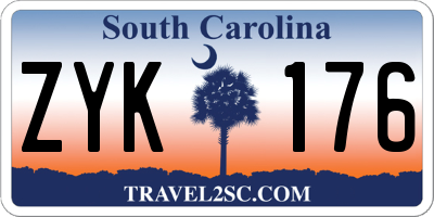 SC license plate ZYK176