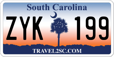 SC license plate ZYK199