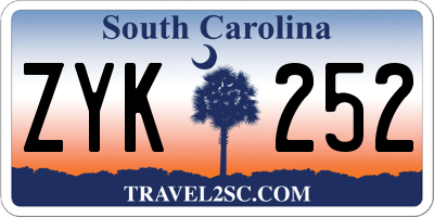 SC license plate ZYK252