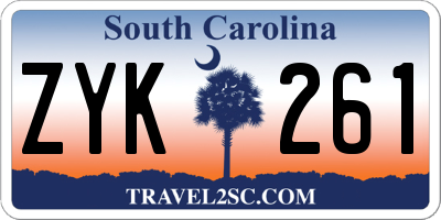 SC license plate ZYK261