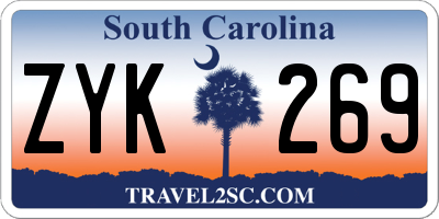 SC license plate ZYK269