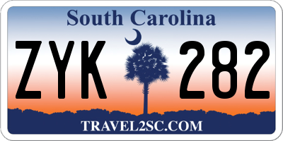 SC license plate ZYK282