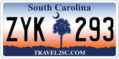SC license plate ZYK293