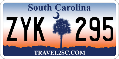 SC license plate ZYK295
