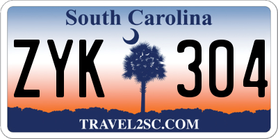 SC license plate ZYK304