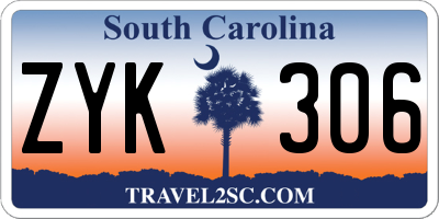 SC license plate ZYK306
