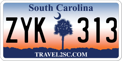 SC license plate ZYK313