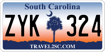 SC license plate ZYK324