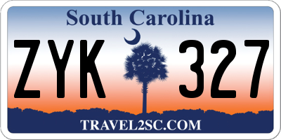 SC license plate ZYK327