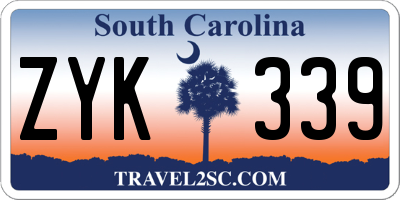 SC license plate ZYK339