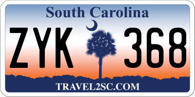 SC license plate ZYK368