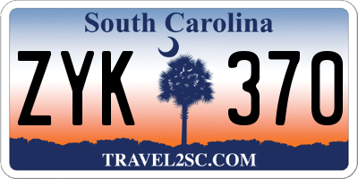 SC license plate ZYK370