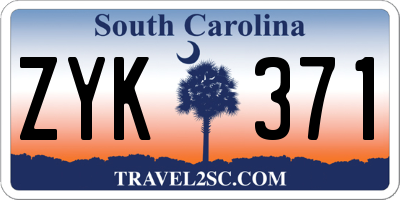 SC license plate ZYK371