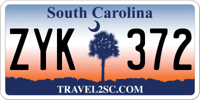 SC license plate ZYK372