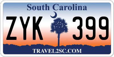 SC license plate ZYK399