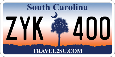 SC license plate ZYK400