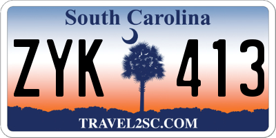 SC license plate ZYK413