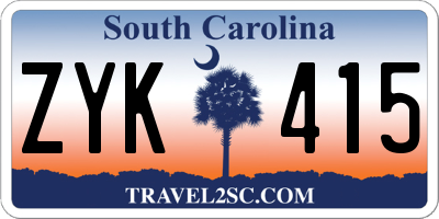 SC license plate ZYK415