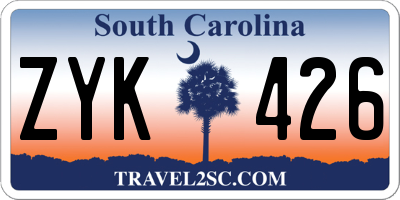 SC license plate ZYK426