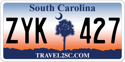 SC license plate ZYK427