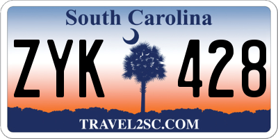 SC license plate ZYK428