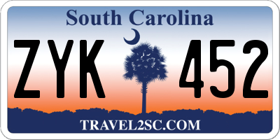 SC license plate ZYK452