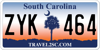 SC license plate ZYK464