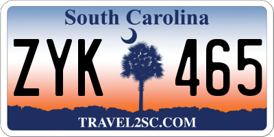SC license plate ZYK465