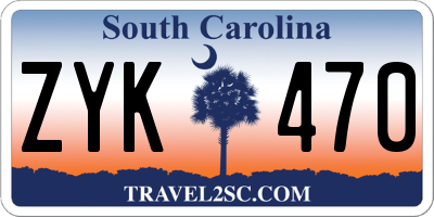 SC license plate ZYK470