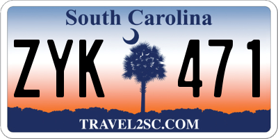 SC license plate ZYK471