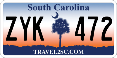 SC license plate ZYK472