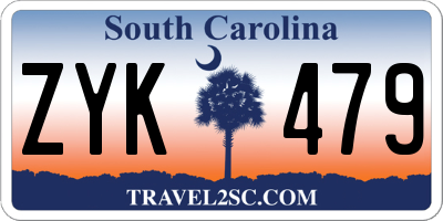 SC license plate ZYK479