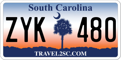 SC license plate ZYK480