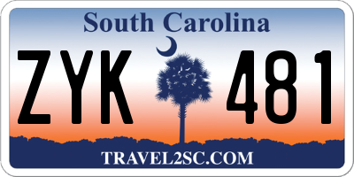 SC license plate ZYK481