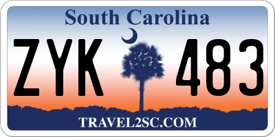 SC license plate ZYK483